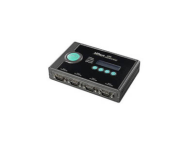 NPort 5450I-T - 4-port RS-232/422/485 device server with DB9 connectors, 12-48VDC power input, 2KV islation protection, -40-75? by MOXA